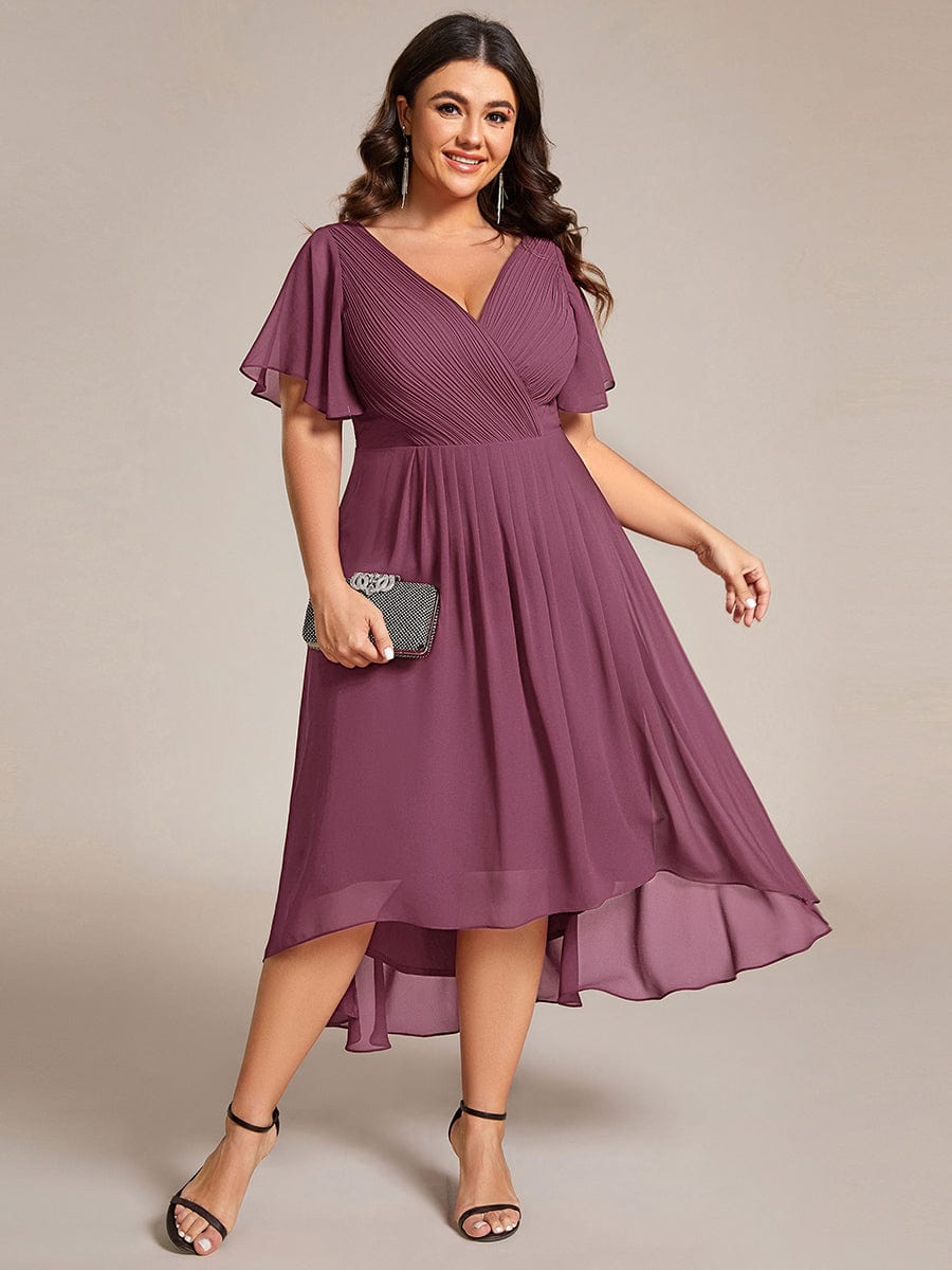 Daisy | A-Line V Neck High-Low Wedding Guest Dress