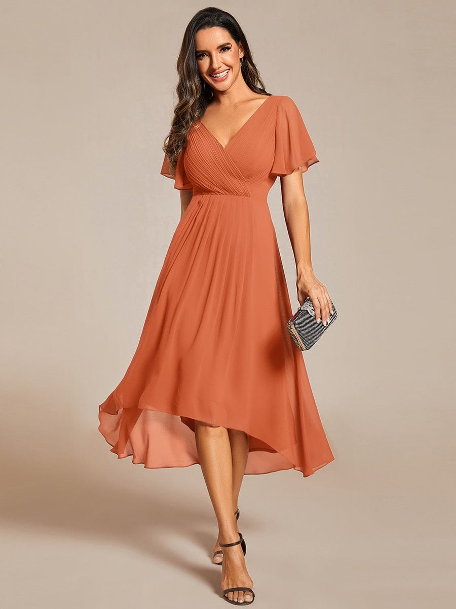 Daisy | A-Line V Neck High-Low Wedding Guest Dress