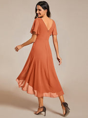 Daisy | A-Line V Neck High-Low Wedding Guest Dress