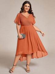 Daisy | A-Line V Neck High-Low Wedding Guest Dress