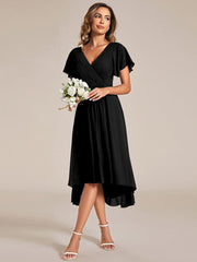 Daisy | A-Line V Neck High-Low Wedding Guest Dress