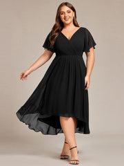 Daisy | A-Line V Neck High-Low Wedding Guest Dress