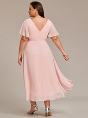 Daisy | A-Line V Neck High-Low Wedding Guest Dress