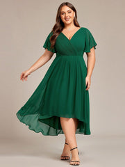 Daisy | A-Line V Neck High-Low Wedding Guest Dress