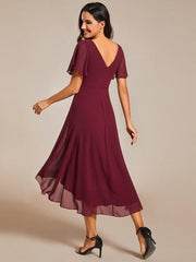 Daisy | A-Line V Neck High-Low Wedding Guest Dress