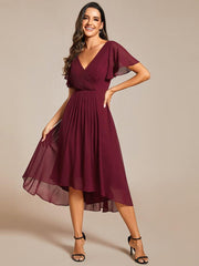 Daisy | A-Line V Neck High-Low Wedding Guest Dress