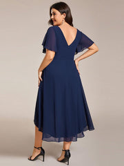 Daisy | A-Line V Neck High-Low Wedding Guest Dress
