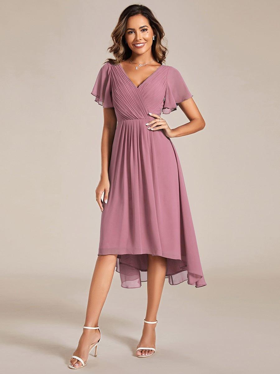 Daisy | A-Line V Neck High-Low Wedding Guest Dress