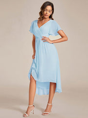 Daisy | A-Line V Neck High-Low Wedding Guest Dress