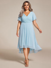 Daisy | A-Line V Neck High-Low Wedding Guest Dress