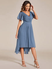 Daisy | A-Line V Neck High-Low Wedding Guest Dress
