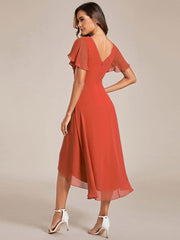 Daisy | A-Line V Neck High-Low Wedding Guest Dress