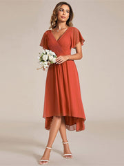 Daisy | A-Line V Neck High-Low Wedding Guest Dress