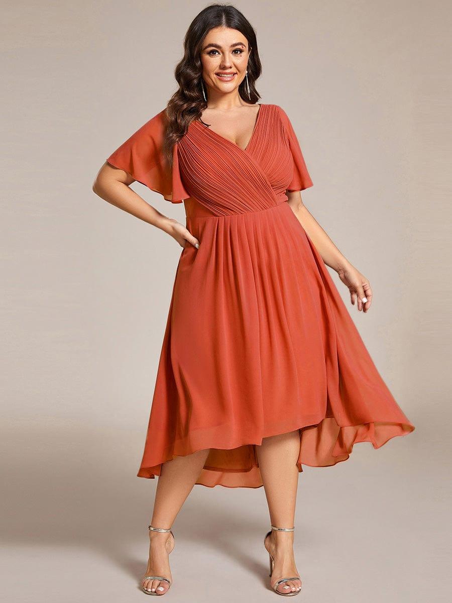 Daisy | A-Line V Neck High-Low Wedding Guest Dress