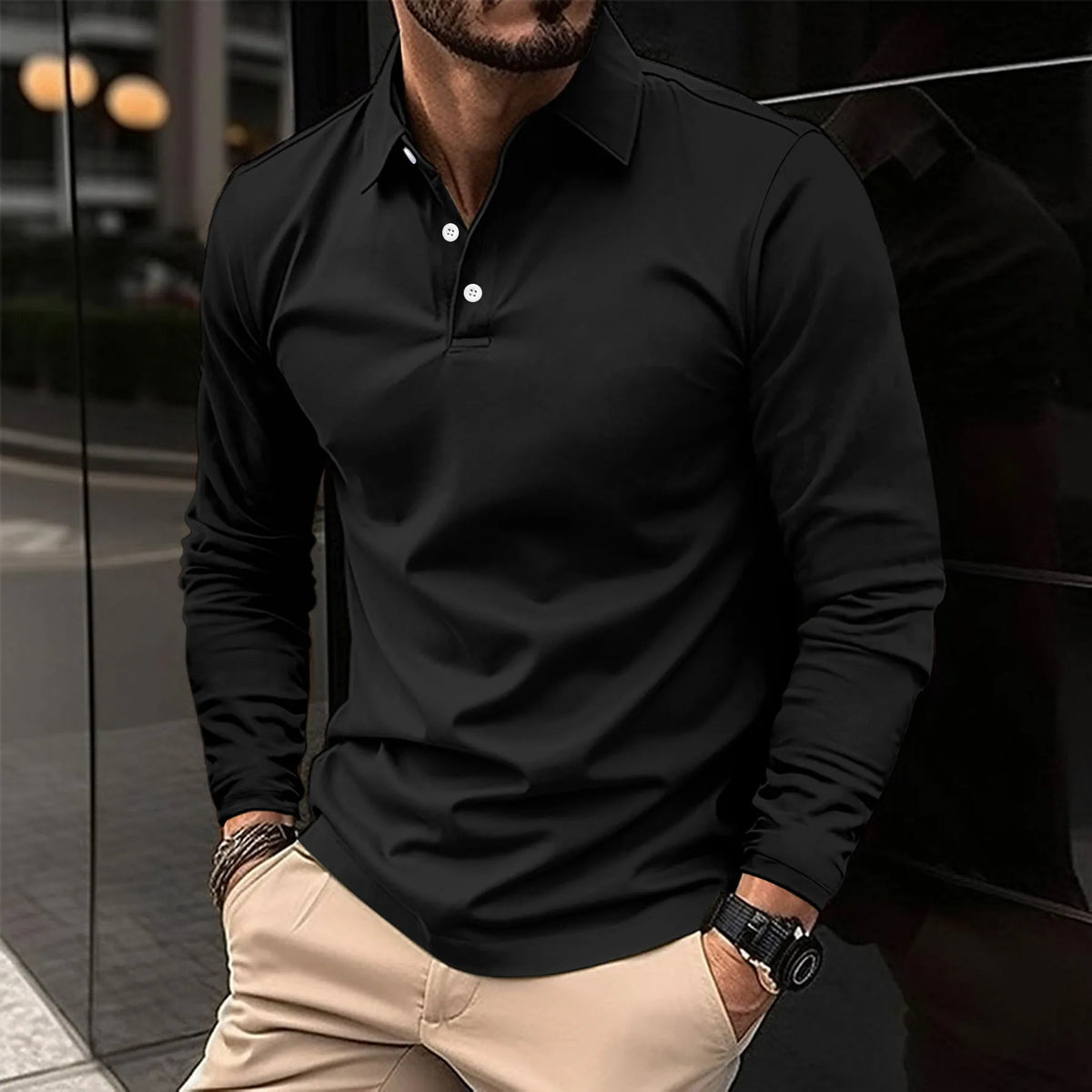 Daphne | Classic Fit Long Sleeve Polo Shirt