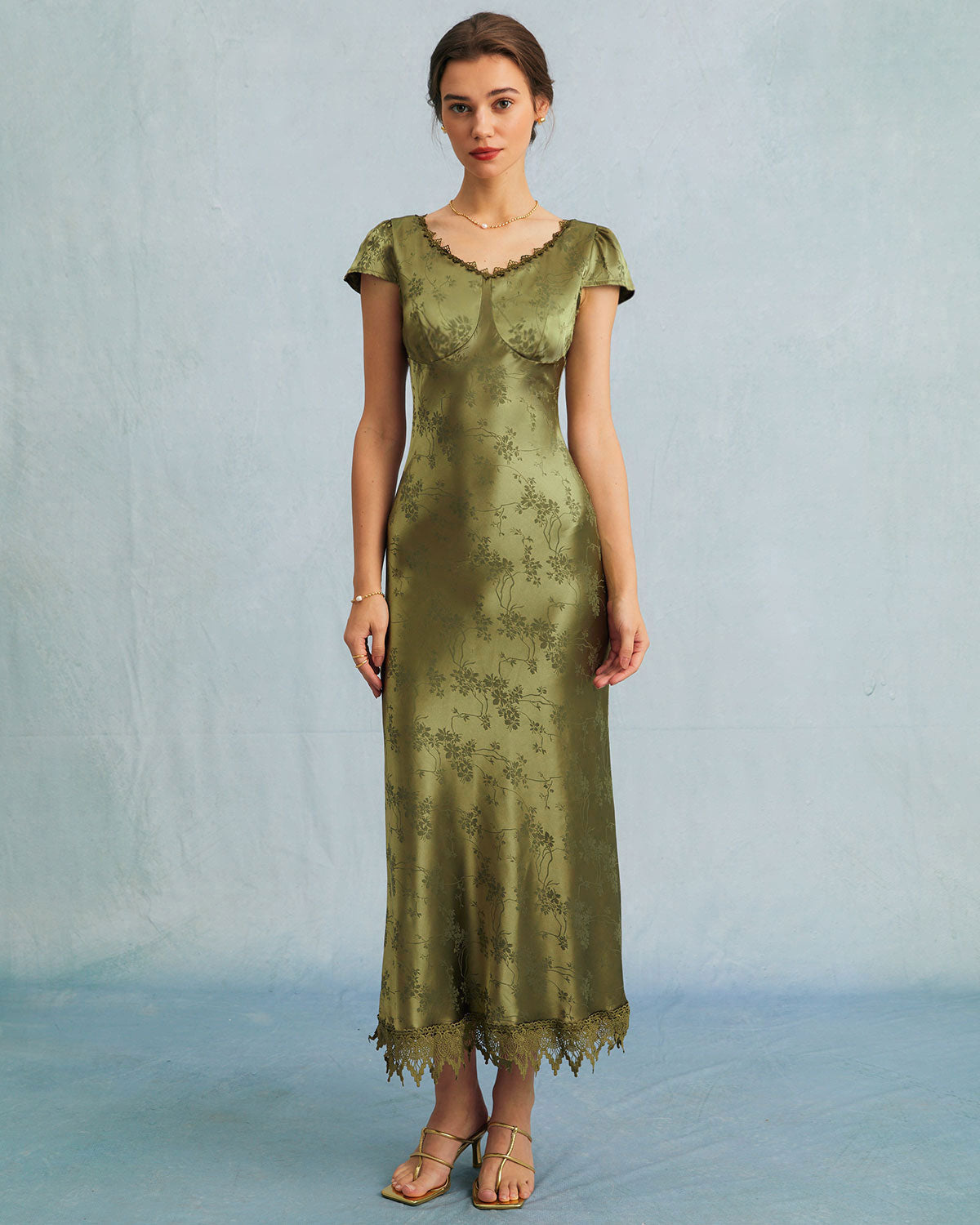 Darcy | Slim Fit Cap Sleeve Satin Wedding Guest Dress