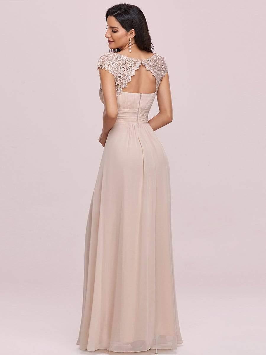 Elara | Lace Cap Sleeve Maxi Bridesmaid Dress Mother of the Bride Outfits