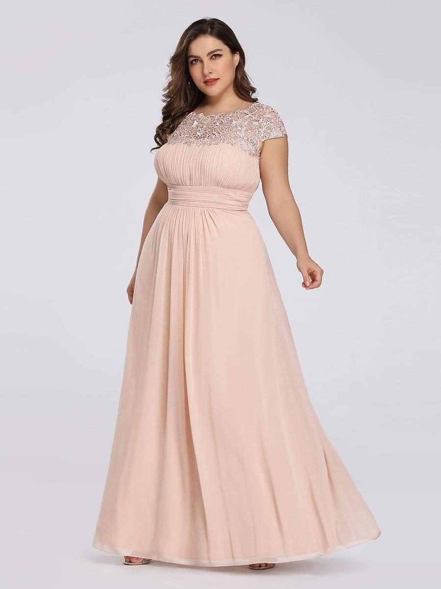 Elara | Lace Cap Sleeve Maxi Bridesmaid Dress Mother of the Bride Outfits