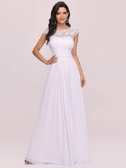Elara | Lace Cap Sleeve Maxi Bridesmaid Dress Mother of the Bride Outfits
