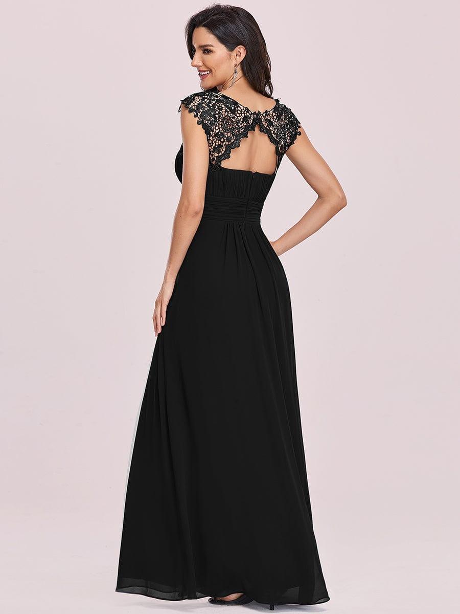 Elara | Lace Cap Sleeve Maxi Bridesmaid Dress Mother of the Bride Outfits