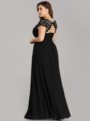 Elara | Lace Cap Sleeve Maxi Bridesmaid Dress Mother of the Bride Outfits