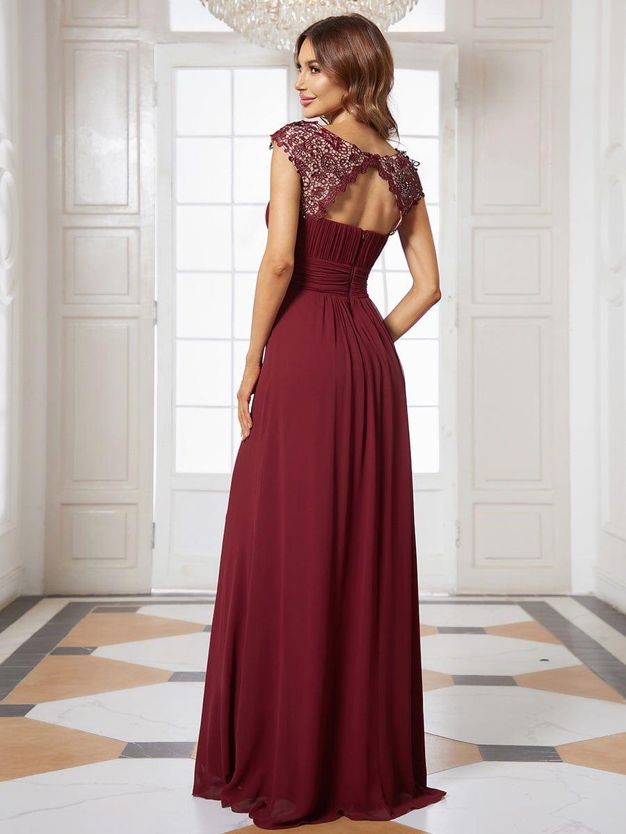 Elara | Lace Cap Sleeve Maxi Bridesmaid Dress Mother of the Bride Outfits
