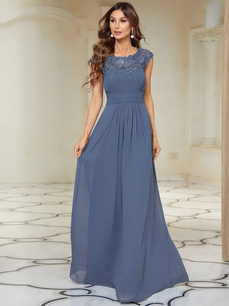 Elara | Lace Cap Sleeve Maxi Bridesmaid Dress Mother of the Bride Outfits