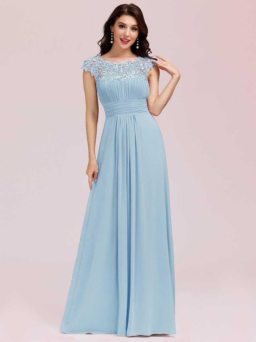 Elara | Lace Cap Sleeve Maxi Bridesmaid Dress Mother of the Bride Outfits