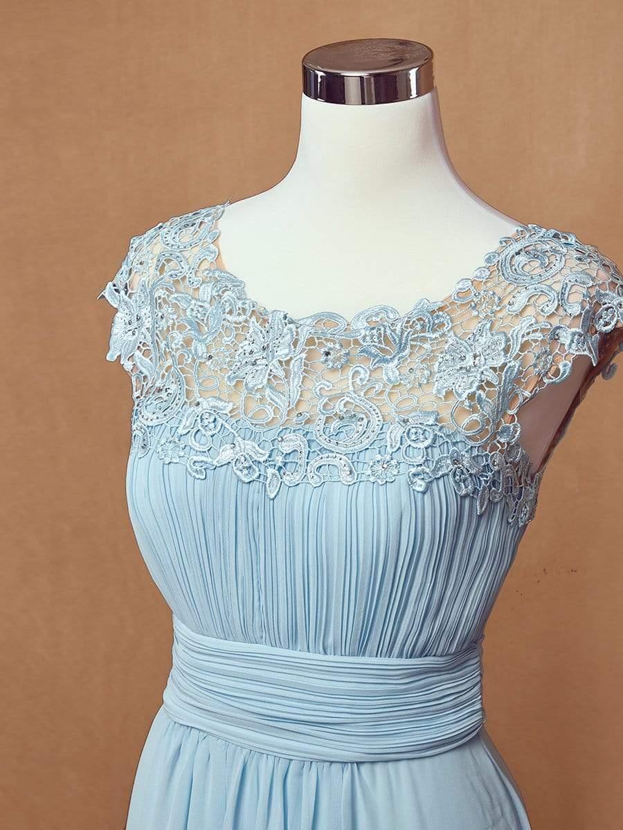 Elara | Lace Cap Sleeve Maxi Bridesmaid Dress Mother of the Bride Outfits