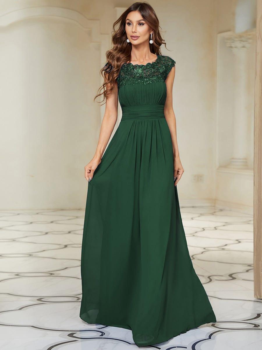 Elara | Lace Cap Sleeve Maxi Bridesmaid Dress Mother of the Bride Outfits