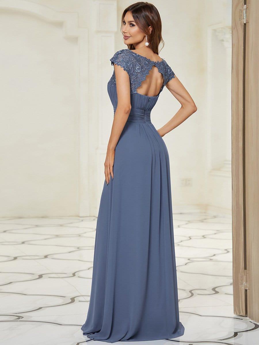 Elara | Lace Cap Sleeve Maxi Bridesmaid Dress Mother of the Bride Outfits
