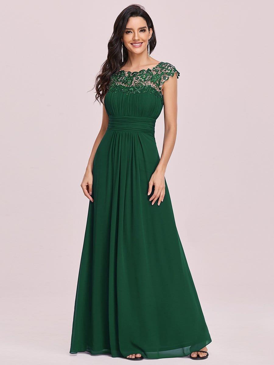 Elara | Lace Cap Sleeve Maxi Bridesmaid Dress Mother of the Bride Outfits