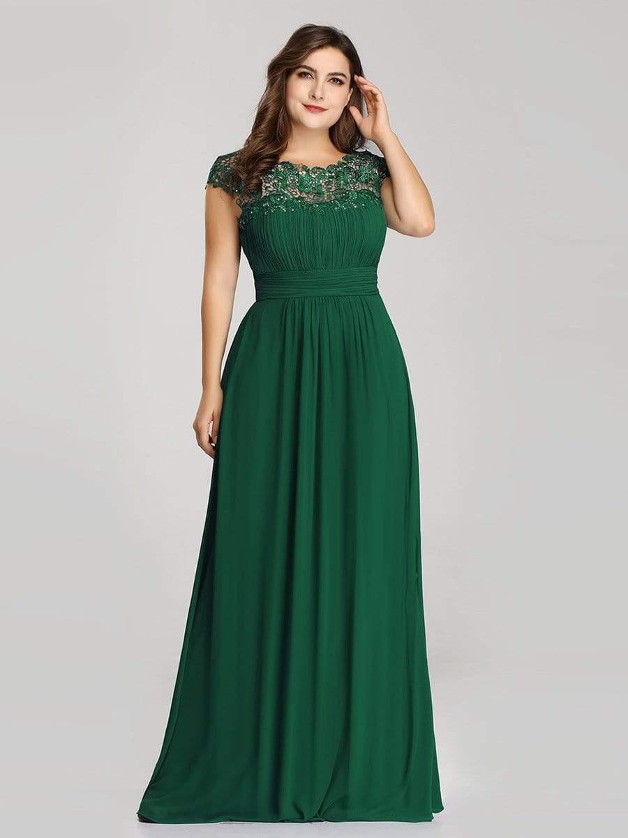Elara | Lace Cap Sleeve Maxi Bridesmaid Dress Mother of the Bride Outfits