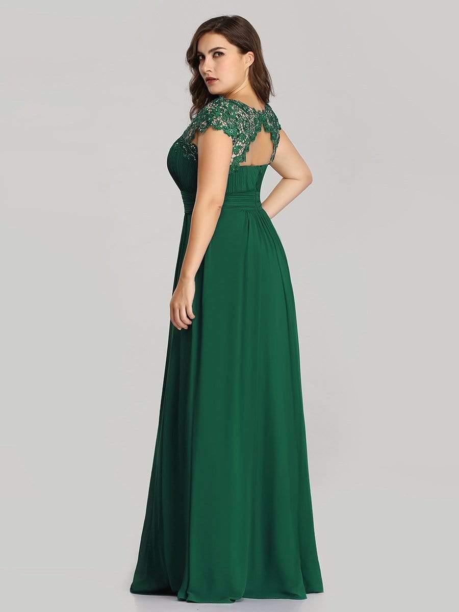 Elara | Lace Cap Sleeve Maxi Bridesmaid Dress Mother of the Bride Outfits