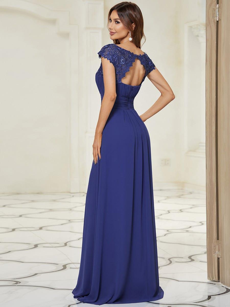 Elara | Lace Cap Sleeve Maxi Bridesmaid Dress Mother of the Bride Outfits