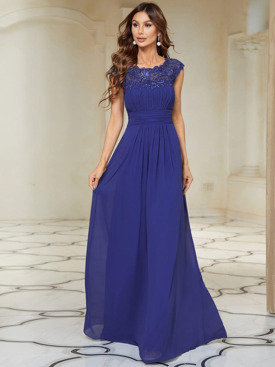 Elara | Lace Cap Sleeve Maxi Bridesmaid Dress Mother of the Bride Outfits