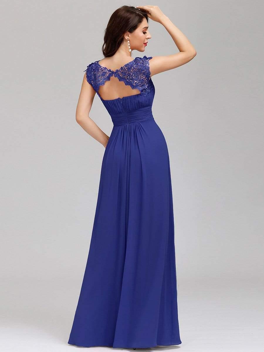 Elara | Lace Cap Sleeve Maxi Bridesmaid Dress Mother of the Bride Outfits