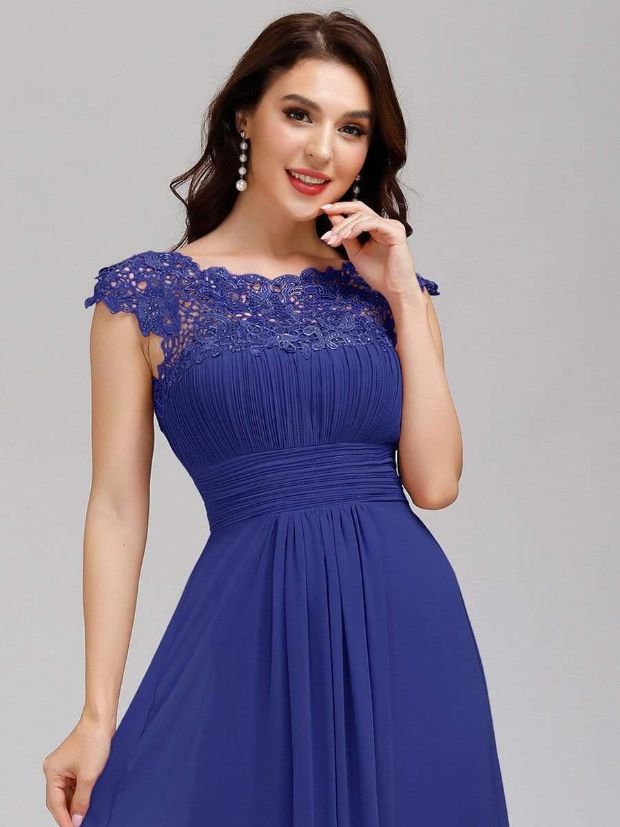 Elara | Lace Cap Sleeve Maxi Bridesmaid Dress Mother of the Bride Outfits