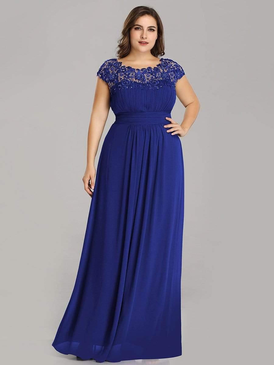Elara | Lace Cap Sleeve Maxi Bridesmaid Dress Mother of the Bride Outfits