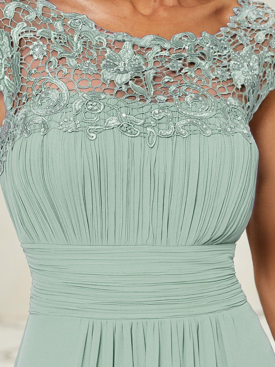 Elara | Lace Cap Sleeve Maxi Bridesmaid Dress Mother of the Bride Outfits