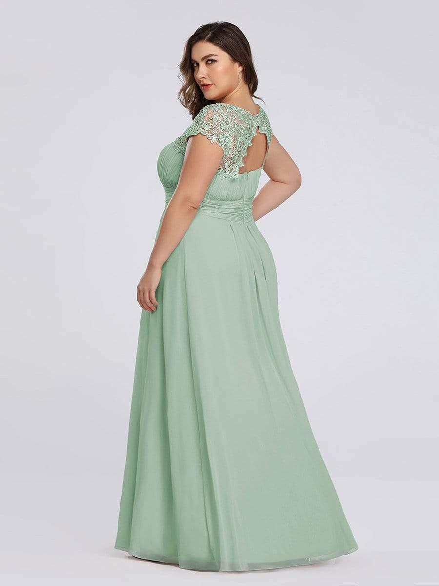 Elara | Lace Cap Sleeve Maxi Bridesmaid Dress Mother of the Bride Outfits