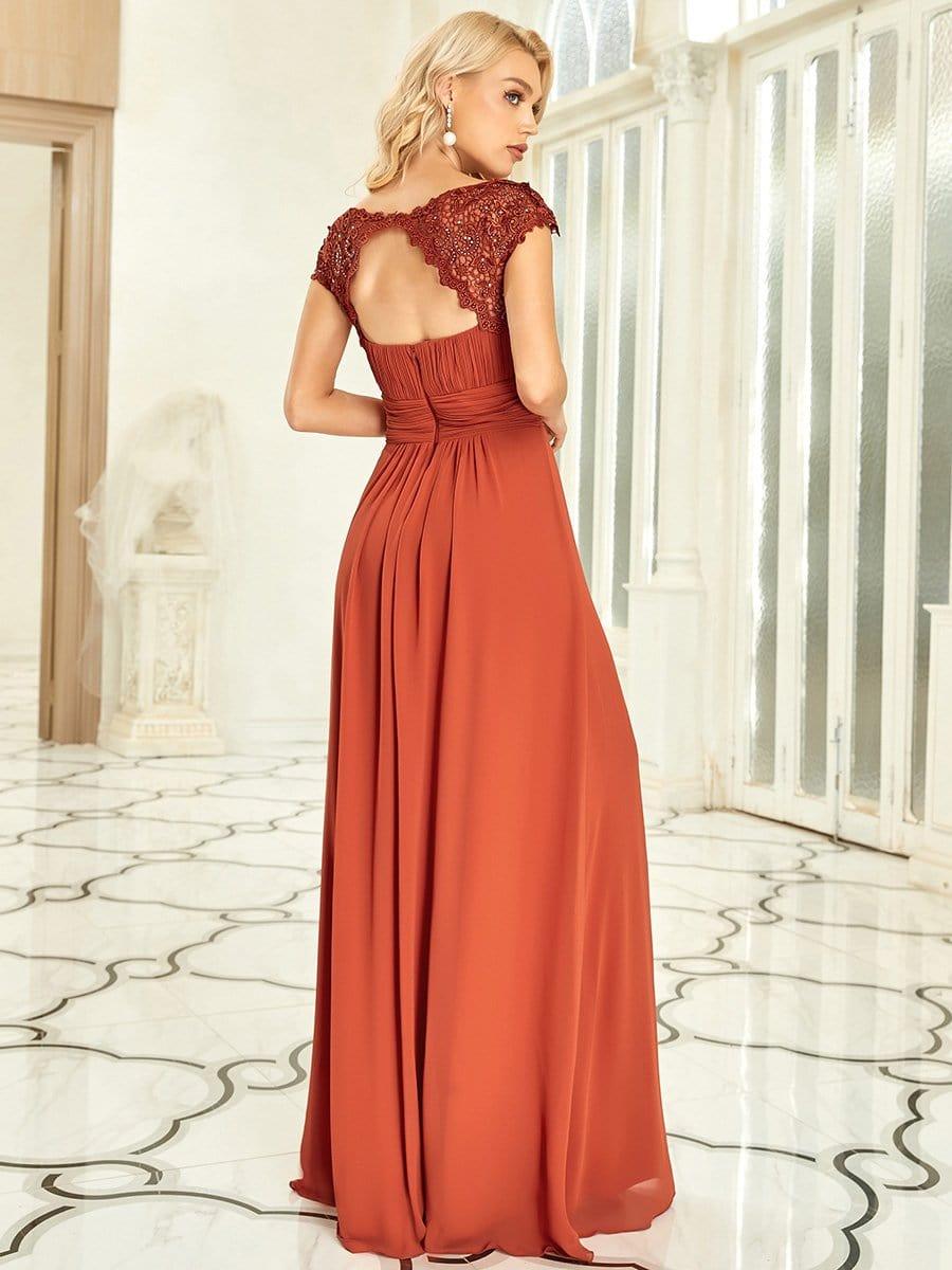 Elara | Lace Cap Sleeve Maxi Bridesmaid Dress Mother of the Bride Outfits
