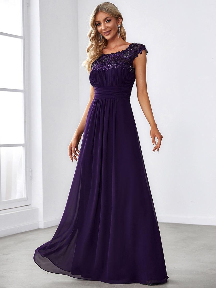 Elara | Lace Cap Sleeve Maxi Bridesmaid Dress Mother of the Bride Outfits