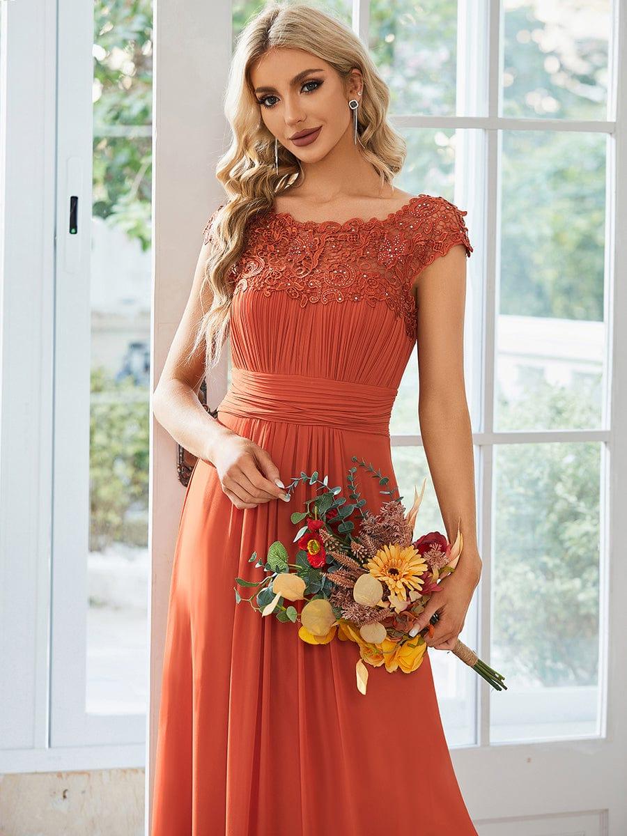 Elara | Lace Cap Sleeve Maxi Bridesmaid Dress Mother of the Bride Outfits
