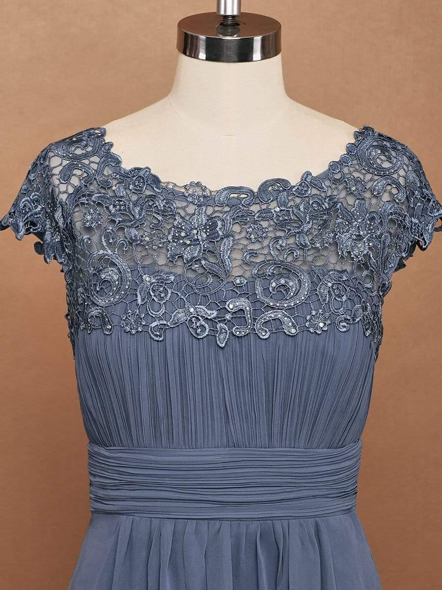 Elara | Lace Cap Sleeve Maxi Bridesmaid Dress Mother of the Bride Outfits