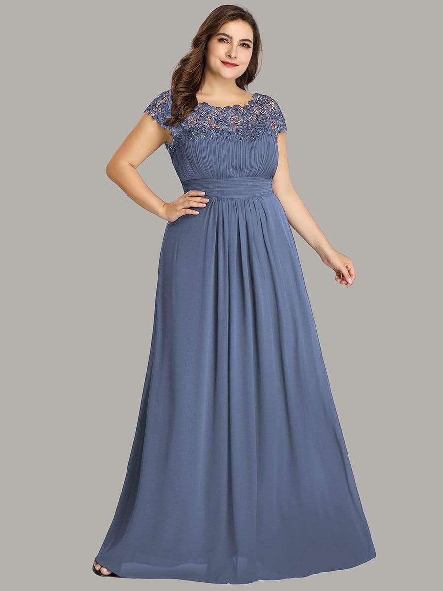 Elara | Lace Cap Sleeve Maxi Bridesmaid Dress Mother of the Bride Outfits