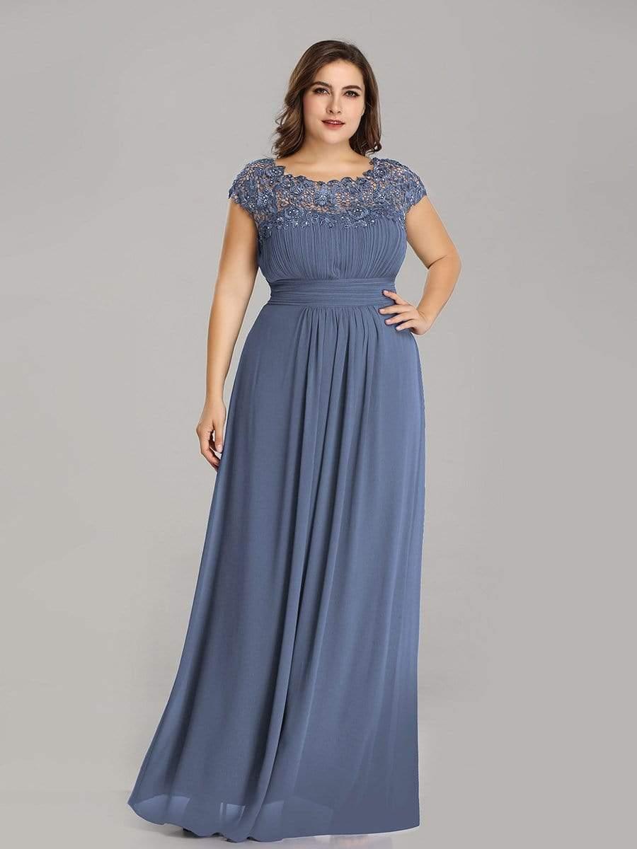 Elara | Lace Cap Sleeve Maxi Bridesmaid Dress Mother of the Bride Outfits