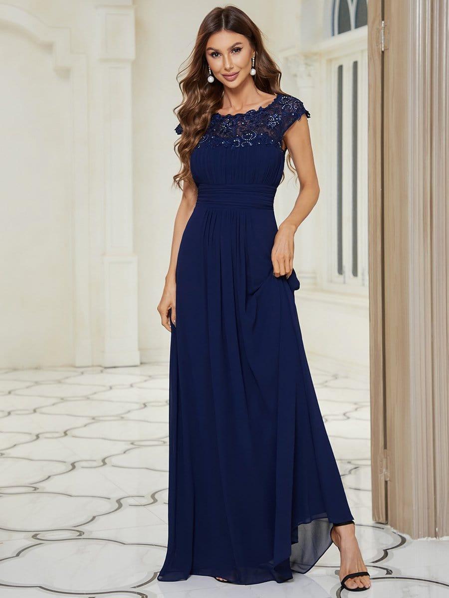 Elara | Lace Cap Sleeve Maxi Bridesmaid Dress Mother of the Bride Outfits