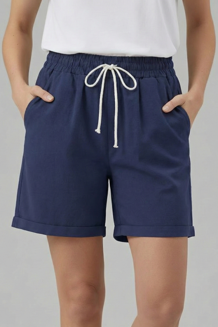 Eliana | Relaxed Fit Drawstring Waist Shorts