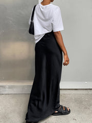 Eloise | Utility Fit Satin Maxi Skirt
